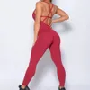 Womens Yoga Fitness Backless Overalls Bodysuit Fitness Rompers Sexy Sport Suit Leggings Jumpsuit Combinaison Gym Set 240301