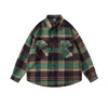 Hop camisas xadrez impresso vintage streetwear moda masculina botão acima blusa de algodão manga longa tops9636996 2xca