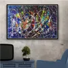 Målningar konst jackson pollock abstrakt målning psykedelisk affisch och tryck duk väggbilder heminredning244p