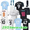 23 24 Haaland Cidades de Mans Futebol Jerseys Blue City De Bruyne Phillips Grealish Ferran Mahrez Foden Bernardo João Cancelo Z Rodrigo Camisa de Futebol Homens Kit Infantil