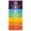 Rainbow Beach Handduk 100% Bomull Högkvalitativ Tapestry Yoga Mat Färgglada mönster Hela 75 150 CM313T