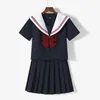 School Uniform Dress Cosplay Costume Japan Anime Girl Lady Lolita Japanese Schoolgirls Sailor Top Tie Pleated Skirt Outfit Women 240323