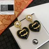 White Luxury Heart Pendant Charm Earring Gold Plated Pearl Jewelry Brand Designer Love Gift Earrings With Box Spring Boutique Jewelry