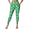 Leggings pour femmes Pantalon de yoga d'ananas jaune Sexy coloré tropical personnalisé taille haute entraînement leggins femmes doux collants de sport élastiques