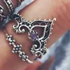 Cluster-Ringe 10 teile/satz Gold Farbe Retro Geschnitzte Blumen Midi Ring Sets Für Frauen Silber Boho Strand Vintage Türkische Punk knuckle