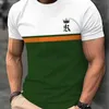 T-shirts voor heren Grappige 3D-briefpatroon T-shirt voor mannen Mode Streepprint T-shirts Zomer Hot Koop Korte mouw Tops Casual O-hals Losse tees