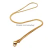 Catene 1.2Mm Collegamento in osso di serpente in acciaio inossidabile per collane con ciondolo Moda Donna Bambini Festa in oro Colore Gioielli Pendenti con consegna a goccia Dhwub