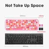 MOFII 무선 키보드 및 마우스는 컴퓨터 노트북을위한 Round Forgeous Keycaps PC Combo와 함께 세트 240309