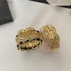 Ringar 3Style Never Brand Letter Ring Gold Plated Copper Open Rings Fashion Designer Luxury Crystal Pearl Ring Wedding Jewets Gifts One Size LDD240311
