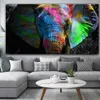 Pinturas Reliabli colorido elefante africano pintura de lona arte de parede óleo animal enorme tamanho imprime cartazes para sala de estar334q