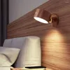 Wall Lamp Light Bedside Rechargeable Atmospheres Sleeping Dimming Indoor Living Room Lighting Equipment Household Wood