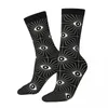 Chaussettes pour hommes rétro yeux électriques motif d'oeil noir et blanc unisexe Harajuku imprimé Crazy Crew chaussette cadeau