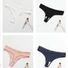 Women's Panties Seamless Ribbed Thongs Low Waist Underpants Comfortable Cotton G-strings Solid Color Underwear Female Lingerie