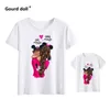 Princesa familia ropa a juego Camiseta de algodón madre hija BABY MINI y MAMA trajes rosados miran camisetas 240301