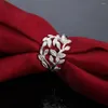 Cluster Ringe 925 Sterling Silber Baum und Blätter Design Frau Hochzeit Verlobungsfeier Modeschmuck Vintage Europa Stil