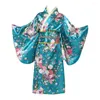 Vêtements ethniques 1 ensemble kimono japonais vibrant imprimé de fleurs de cerisier facile à porter des spectacles scolaires de cosplay pour les filles