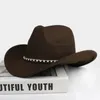 Basker cowboy hatt bred brimta västerländsk för middag utomhus casual wear