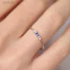 Pierścienie Pierścienie cienkie delikatne pierścienie układania kobiety eleganckie mini kolor kryształ cyrkon malutki wieczność pierścionka mody biżuteria kcr065 ldd240311