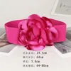 Belts Imitation Silk 6cm Wide Korean Style Oversized Flower Decorative Waist Seal Elastic Belt Women Fashionable Match Skirt Sweater