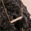 Pendant Necklaces Tarnish Hypoallergenic 18K Gold Plated Jewelry 316L Stainless Steel Decoration Long Strip Shell Necklace Drop Deliv Dh8Ed