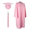 University Graduation Gown College Secondary High School Student Uniform with Tassel Bachelor RobesHat Set Wear Dress Adult Kid 240226