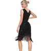 Scen Wear Sequin Pärlad Tassel Fashion Bankett Evening Dress Latin Dance Ballroom Standard