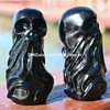 Natürlicher schwarzer Obsidian, Oktopus-Schädel, Kunstschnitzerei, Kristall, Reiki, Heilung, Mineralprobe, Schutz, Chakra, vulkanischer Glasstein, Meeresbewohner, Halloween-Geschenk-Dekoration