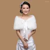 Szaliki Pearl Plush Bowknot Shawl Faux Fur Koreańska panna młoda na ramię fałszywa sukienka kołnierzy