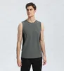 Aloyoga verão cor sólida camiseta esportes masculinos seda gelo respirável roupas de secagem rápida ginásio correndo elástico tamanho grande roupas de treinamento de fitness moletom preto