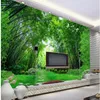 3D Bamboo Sea Forest Tła ścienna ścienna Mural Mural 3D Tapeta 3D Papiery ścienne dla TV Traildrop163c