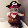 Cat Costumes Pet Costume Pirate Dog and Clothes Passar Kläder för katter Party Dress Up Halloween Cosplay HAT228W