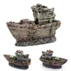 Decorations Fish Tank Mini Sunken Ship Resin Boat Model Aquarium Landscaping Decoration236O