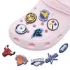 15styles PVC SHARMS SHARMS SPORT TEAM SCARCER CLOG DARCH FACLOUNG FASHING SHOECHARMS Buckle Decoration