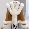 2023 Haining Inverno Donna Coreana Vera Volpe con Peluche Moda Cappotto di Pelliccia di Alta Qualità 8316