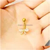 Navel Bell Button Rings Nieuwe Rvs Navel Piercings Zirkoon Navelpiercings Piercing Lichaam Sieraden Drop Levering Sieraden B Dhw6J