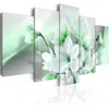 5 pièces ensemble violet vert rose Magnolia fleur Art impression sans cadre toile peinture mur photo Home225f