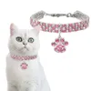 Rhinestone Dog Puppy Collar Cute Cat Collar Bling Dog Cat smycken Cellars Pet Crystal Diamond Elasticity Necklace Pet Supplies2564