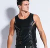 Bras Sets Male Sexy Exotic Tanks Gay Erotic Lingerie Men Sex Party Costume Adult Night Club Clothes Gothic Faux Leather Dress Sexu6657633