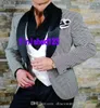 最新のデザインGroom Tuxedos Hundstooth Shawl Lapel Men Wedding Prom Dress Blazer Party Business Suits JacketPantsvesttie J639229326