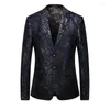 Men's Suits Leopard Bronzing Print Two Buttons Blazers For Men Oversized 5XL Business Casual Quality Comfortable Party Terno Masculino
