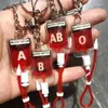 Keychains Blood Type A B O AB RH Pendant Keychain Halloween Bag Phone Pendants DIY Jewelry Gift Charm Keyring Key Chain Accessories