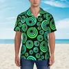 Casual overhemden voor heren Circles Crossing Hawaii Shirt Heren Vakantie Oranje en Wit Ademende vintage oversized blouses met korte mouwen