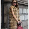 Ny Slim Fit Haining Imitation Fox Fur Vest Long Women's Coat 7930