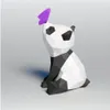 Obiekty dekoracyjne figurki DIY Zestaw Baby Panda Play z motylem 3D papierowy model rzemieślniczy Statua Rzeźba Papierowe biurko DEC292Y