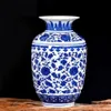 Vaso de porcelana azul e branco decoração sala de estar arranjo de flores antigo artesanato decorativo jingdezhen vasos de cerâmica lj2012325j