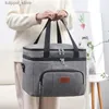 Bento Boxes Double Layer Insulation Lunch Bag Portable Outdoor Picnic Cooler Ice Pack Waterproof Large Capacity Food Thermal Bento Box Bags L240311