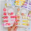 Accessoires de cheveux Summer 9pcs Set en plastique Cartoon Star Bear Cloud Clips pour fille enfants mignon Kawaii fée douce épingle à cheveux mode Drop Deli Otjjd