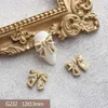 10pcs 3d Opal Butterfly Flower Alloy Art Art Zircon Pearl Crystal Maly Manicure Nails Accesorios Supplies Charms 240301
