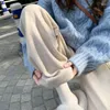 Pantalon femme Style paresseux jambe large pour les femmes en automne et en hiver épaissi taille haute décontracté cachemire riz gluant doux