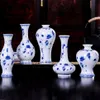 Vaso de porcelana tradicional chinês azul branco vasos de flores de cerâmica decoração de casa vintage 258j